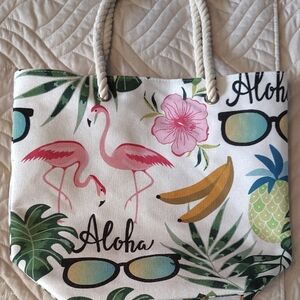 Aloha Flamingo Tropical Tote Bag